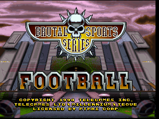 Brutal Sports Football title screen for Jaguar